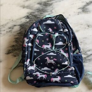 Starry Unicorn Kids Backpack - Navy and Mint